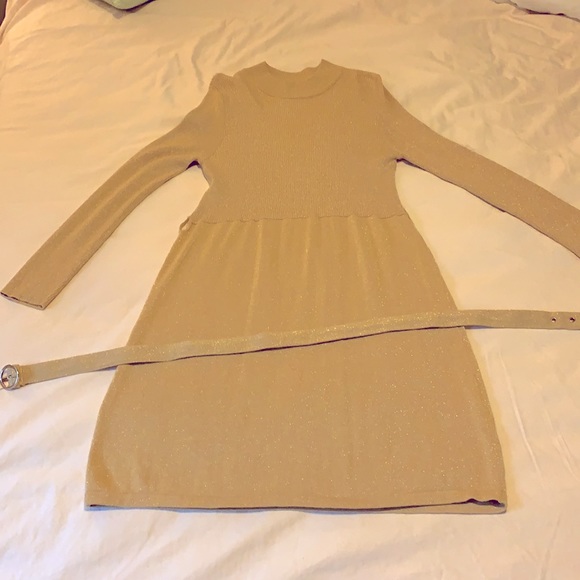 Free People Gold Belted Casual Dress - Picture 5 of 16